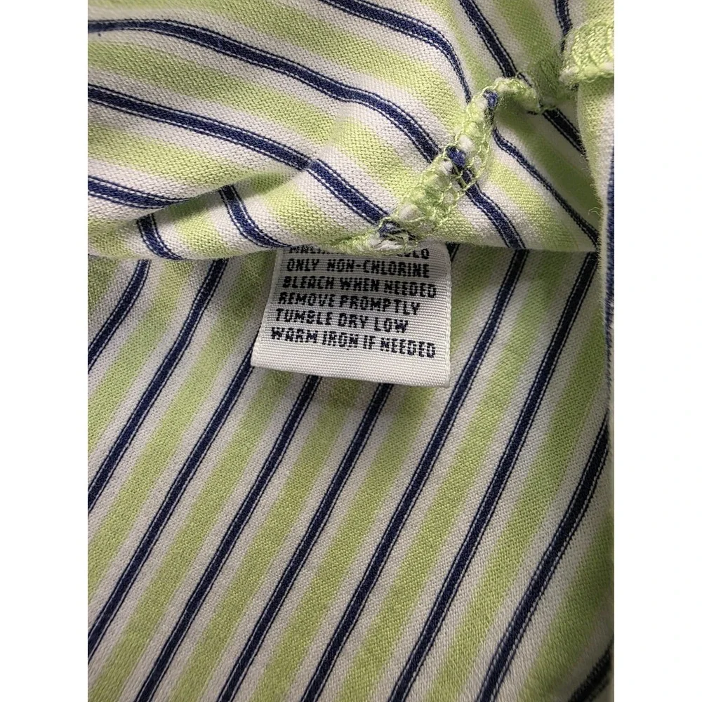 Ralph Lauren Polo Golf Shirt Mens L ProFit Green Blue‎ Striped 100% Pima Cotton